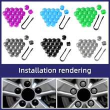 20Pcs Car Wheel Nut Caps Auto Hub Screw Cover 17mm 19mm 21mm Bolt Rims Exterior Decoration Special Socket Protection Dust Proof - Purple - View 3
