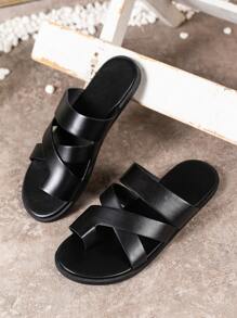 2023年新款時尚男士休閒涼鞋 - 黑色 - 查看 1