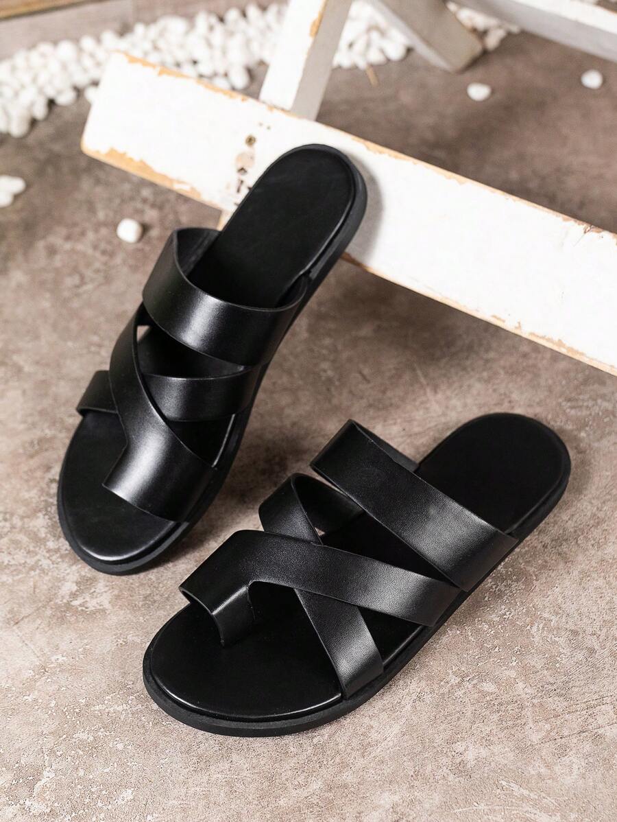 2023年新款時尚男士休閒涼鞋 - 黑色 - 查看 1