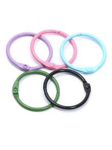 5 Piezas De Ganchos Para Llaveros De Aleación De Forma Redonda De Colores Surtidos Para Hacer Llaveros De Bricolaje - Multicolor - Ver 1