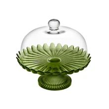 Boleira de Vidro com Pé e Tampa Jasmin Verde Vitazza para Bolo, Doces, Sobremesas, Decoração, Organização e Mesa Posta, com Toque de Elegância, Praticidade Ecológica e Estilo Natal e Outras Ocasiões Especiais - Verde - Visão 4