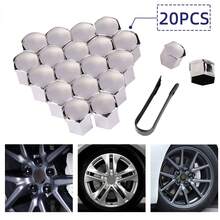20入組車輪螺母蓋自動中心螺絲封蓋17mm 19mm 21mm輪緣外部裝飾專用插孔保護防塵 - 黑色 - 查看 2