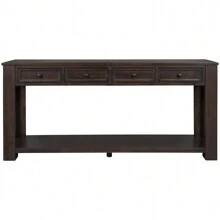 MERAX Console Table/Sofa Table With Storage Drawers And Bottom Shelf For Entryway Hallway(Espresso) - 濃縮咖啡 - 查看 8