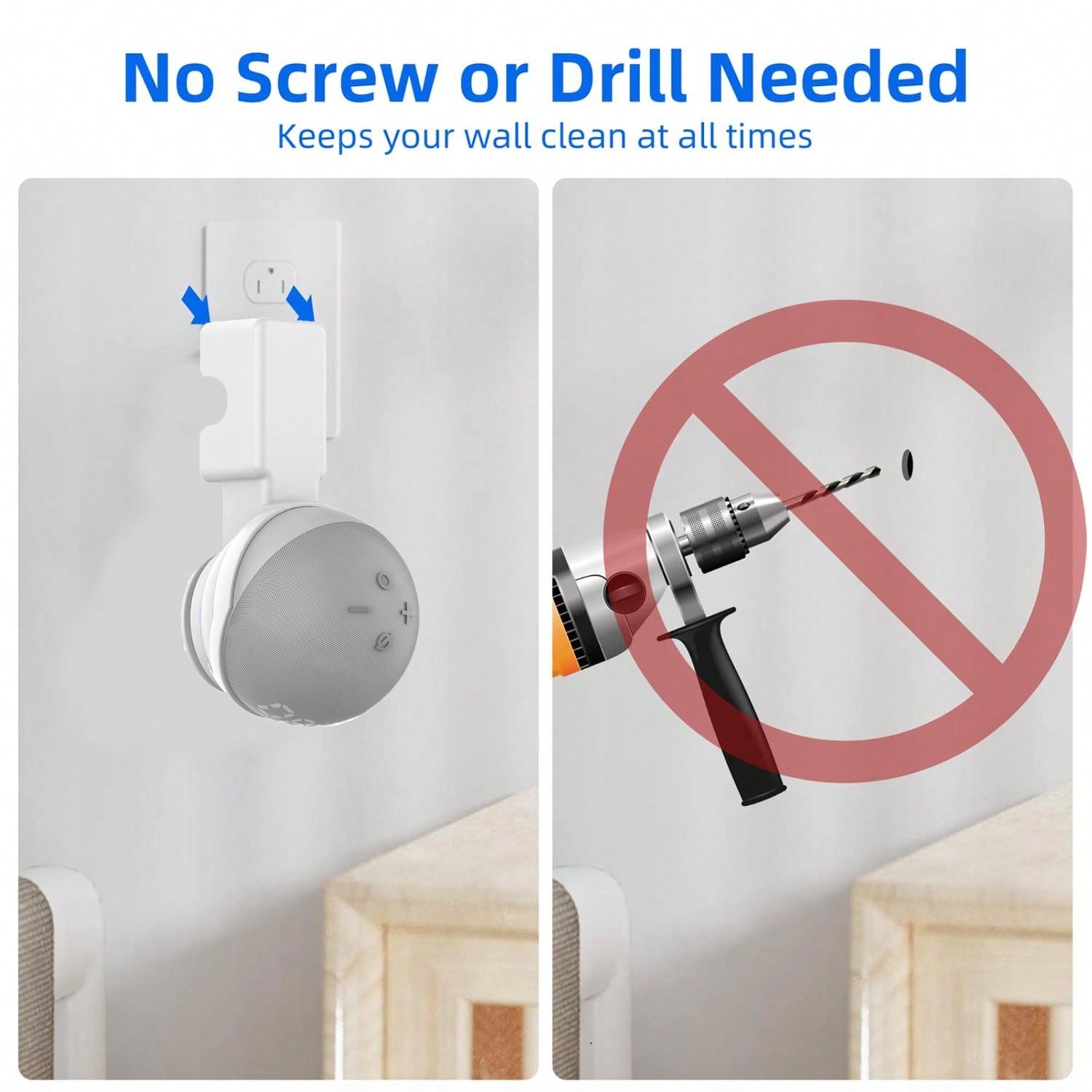 1pc Black Pc Plastic With Echo Dot 4th & 5th Gen Smart Speaker, Wall Mount