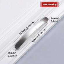 1pc Cabinet Handles Knobs Aluminum Alloy Door Kitchen Knobs Brushed Cabinet Pulls Drawer Modern Furniture Handle Hardware - Silver - View 4