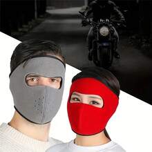 1pc Motorcycle/bicycle Warm & Windproof Sport Face Mask Shielding Your Face And Forehead - Red - View 2