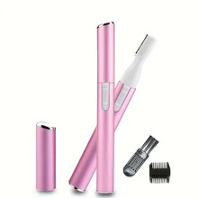 升級版眉毛修剪器,精確的女性電動剃刀,電池驅動的臉部毛髮除去器,沒有梳子感,適用於臉部、下巴、頸部、上唇,桃紅色 - 彩色 - 查看 1
