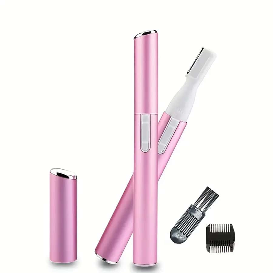 升級版眉毛修剪器,精確的女性電動剃刀,電池驅動的臉部毛髮除去器,沒有梳子感,適用於臉部、下巴、頸部、上唇,桃紅色 - 彩色 - 查看 1