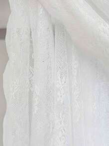 2 Piezas De Cortinas De Encaje Bordado Semi-opacas Para Ventanas De Cocina Adecuadas Para Dormitorio, Baño, Ventana Pequeña - Blanco - Ver 7