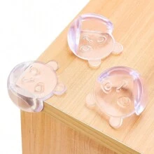 4 piezas de protección de esquina transparente para bebé con patrón de oso, decoraciones y regalos para la ducha de bebé y la familia - transparente - Ver 1