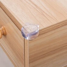 4 piezas de protección de esquina transparente para bebé con patrón de oso, decoraciones y regalos para la ducha de bebé y la familia - transparente - Ver 2