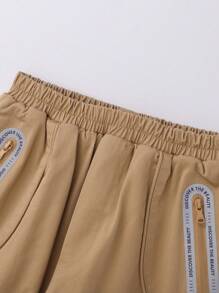 Annil 男童保暖加厚帥氣休閒褲卡其色