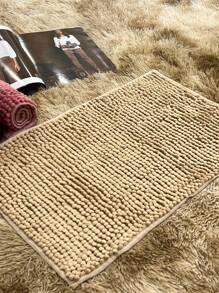 Tapete de Banheiro Bolinha Microfibra Premium Antiderrapante 40x60 Cm - Bege - Visão 3