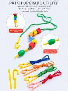 60 件/包多色儿童串珠玩具，学龄前早期学习教育精细运动技能训练积木，适合 3-12 岁儿童学校、学生、文具、学校用品学校用品 - 彩色 - 查看 6