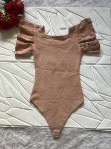 Women Bodysuits - 杏色 - 查看 2