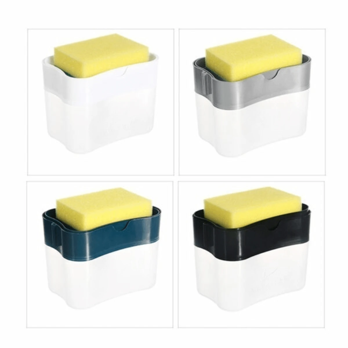 Soap Dispenser With Fiber For Kitchen Liquid Cleaning Gel - Silver - View 1