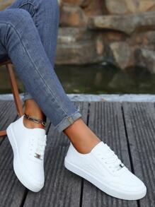 女性時尚白色休閒運動鞋,滑板鞋,學生鞋,運動鞋