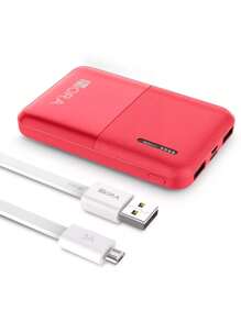 Mini Power Bank Portable Battery 5000 MAh 2 USB Ports 2.1A 1 Hour GAR103 - Red - View 1