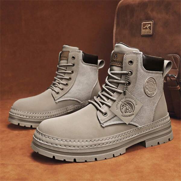 Botas De Cano Alto Para Casais Masculinas, Botas De Trabalho, Botas De Moto, Botas Elevadas, Sapatos Masculinos, Botas Masculinas