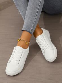 Women's Casual Sports Shoes, New Fashion White Sneakers, All-match Women's Flat Shoes - Black - View 3