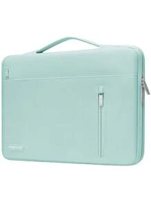 MOSISO 360 Protective Laptop Sleeve Bag Compatible with MacBook Air/Pro, 13-16inch Notebook, Horizontal Bag with Belt&Right Pocket - Mint Green - View 1