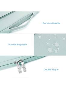 MOSISO 360 Protective Laptop Sleeve Bag Compatible with MacBook Air/Pro, 13-16inch Notebook, Horizontal Bag with Belt&Right Pocket - Mint Green - View 5