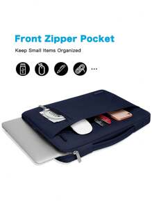 MOSISO 360 Protective Laptop Sleeve Bag Compatible with MacBook Air/Pro, 13-16inch Notebook, Horizontal Bag with Belt&Right Pocket - Màu xanh hải quân - Xem 2