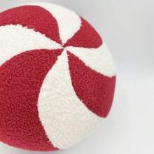1入寵物毛絨紅白色聖誕糖果球玩具