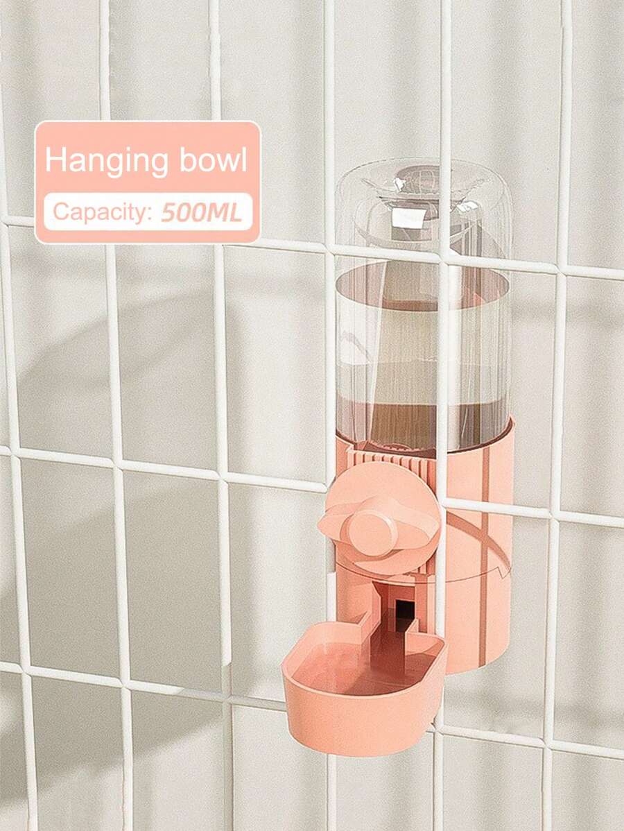 1入組貓咪掛碗自動飲水器,寵物自動餵食器,狗貓籠內掛碗飲水器 - 粉色 - 查看 1