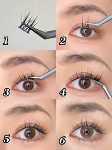 10 Rows Clustered Gemini Eyelash 120 Fans DIY Segmented Manga Lash for Personal Use 0.07mm Thickness 10/11/12mm Length - Black - View 5