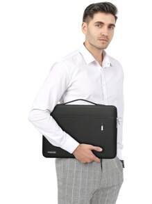 MOSISO 360 Protective Laptop Sleeve Bag Compatible with MacBook Air/Pro, 13-16inch Notebook, Horizontal Bag with Belt&Right Pocket - Hitam - View 6
