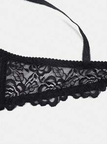 1 Stück Sexy Spitzen Einfassung Push-Up BH mit seitlicher Stütze und Draht zum Zusammenführen, verstellbare Träger, Lingerie