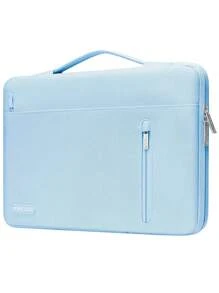 MOSISO 360 Protective Laptop Sleeve Bag Compatible with MacBook Air/Pro, 13-16inch Notebook, Horizontal Bag with Belt&Right Pocket - 空氣藍 - 查看 1