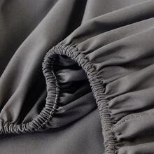 4pcs Phong cách Đơn giản Mềm mại & Thoáng khí Màu thuần Bộ chăn ga gối , Bao gồm 1 Miếng Trang tính , 1 Miếng Váy ngủ , 2 Miếng Vỏ gối , Thích hợp Đối với Tất cả các mùa - Màu xám đen - Xem 7