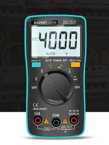 ZOYI Cầm tay Số Vạn năng , Điện áp hiện tại Sức chống cự Đo đạc , 4000 Counts Với Đo đạc , Chống phá vỡ Dấu ngoặc , LCD Độ nét cao Trưng bày , Đối với Bảo trì , Thợ điện Và - Màu xanh lam - Xem 6