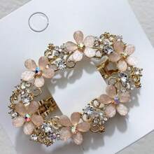 Hair Clip Accessory Ellipse Headwear With Rhinestones & Spring Clip Design For Elegant Hairstyles Boho Valentine's Day Valentines - Champagne - View 3