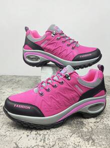 2025秋季时尚百搭缓震运动鞋，防滑耐用户外休闲步行鞋 - 玫紅色 - 查看 3