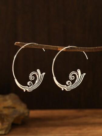 1pair Creative Fashionable Cloud & Sea Wave Design Earrings