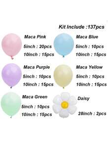 137 Stücke Gänseblümchen Ballon Girlande Bogen Set, pastellfarbene mehrfarbige Ballons für Baby Dusche, Kinder Geburtstag, Dekoration, Braut Party, Hochzeit, Taufe, Konfirmation - Verschiedenfarbig - View 3