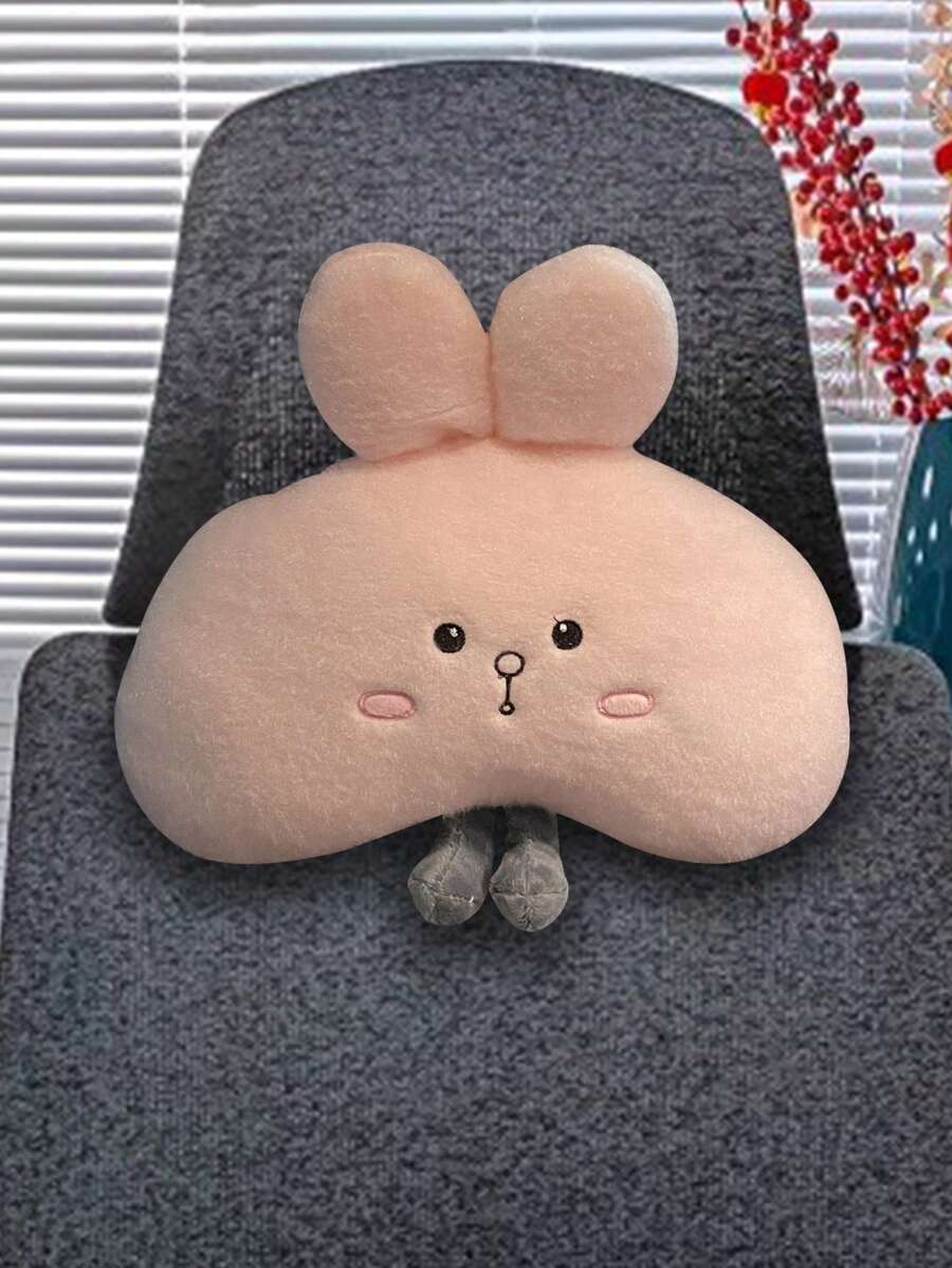 1pc Cute Cartoon Bunny Head Pillow Suitable For Various Scenes - Pink - View 1