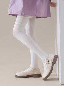 女童全長打底褲,適合日常穿著 - 白色 - 查看 1