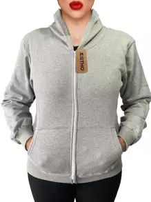 Blusa moletom feminino unissex moleton com feupa aberta de ziper casaco