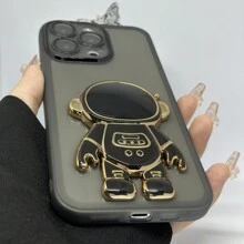 1 gọng kính mạ điện nhiều màu sắc & các lỗ khoét chính xác & TPU mờ chống rơi + Giá đỡ kiểu phi hành gia tương thích với ốp điện thoại , phiên bản quốc tế, không phải phiên bản nội địa. - màu đen - Xem 5