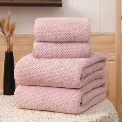 1/2条装轻薄珊瑚绒菠萝图案毛巾，柔软吸水速干珊瑚绒纤维毛巾/浴巾，适用于浴室、酒店、健身房、旅行、礼品、沙龙、运动、户外、海滩、学校、返校季、旅行配件、家居用品