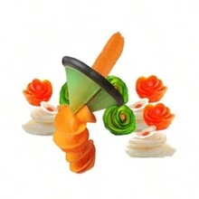 Salad Garnish Tool Spiral Slicer Cutter Carrot Cucumber Flower Decorating Knife, Shaping Tool - Green - View 4