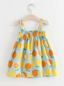 少女檸檬印花連衣裙 - 彩色 - 查看 2