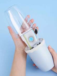 WHICHLIFE 1pc Plastic Portable Travel Tooth Mug Set Mouthwash Cup Tooth Cup Storage Box Portable Simple Toothbrush Tube - Baby Blue - View 2