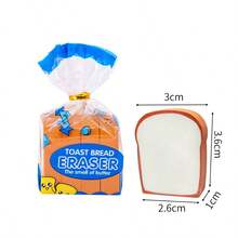 4 件（1 包）随机颜色吐司胡子橡皮擦散装橡皮擦面包形状橡皮擦适合儿童 4 件迷你新奇吐司面包橡皮擦可爱趣味食物铅笔橡皮擦适合学校和家庭奖励派对礼物 - 彩色 - 查看 4