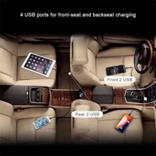 車用充電器 36w 4usb 分線器汽車點煙器插座 Qc 3.0 手機充電電源轉接器適用於椅背充電汽車電子產品 - 彩色 - 查看 2