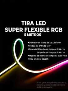 Manguera Tira Neon Led Flexible Luz Calida Con Eliminador - Naranja - Ver 6